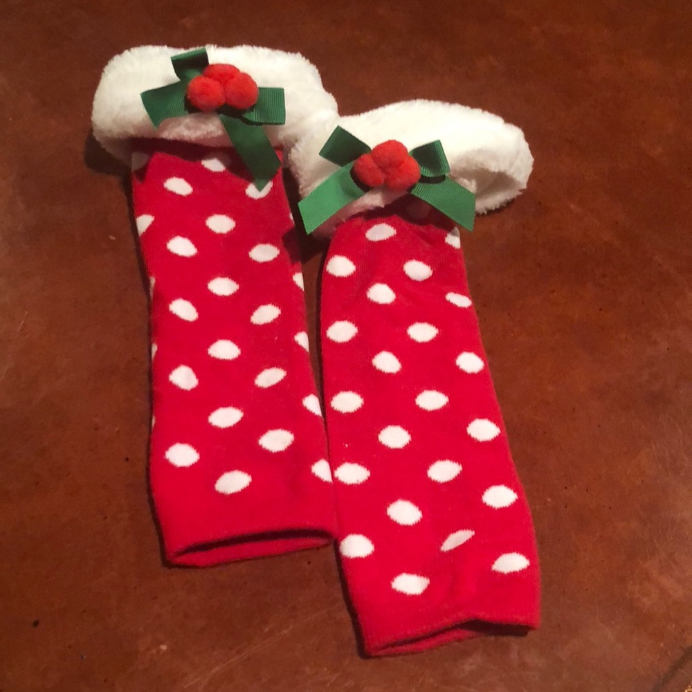 Santa Christmas baby leg warmers (up to 24 months)